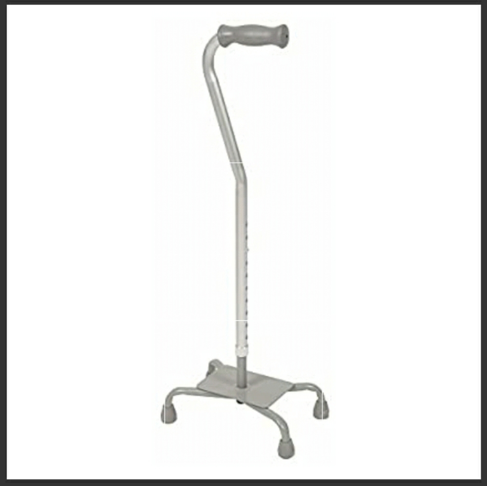 New PCP Sturdy Large Base Adjustable Quad Cane